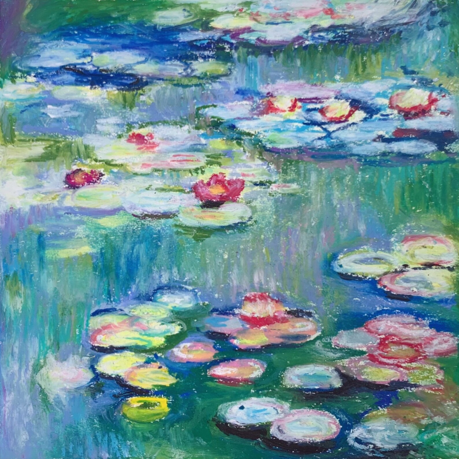 Waterlilies Claude Painting Print Impressionism Etsy