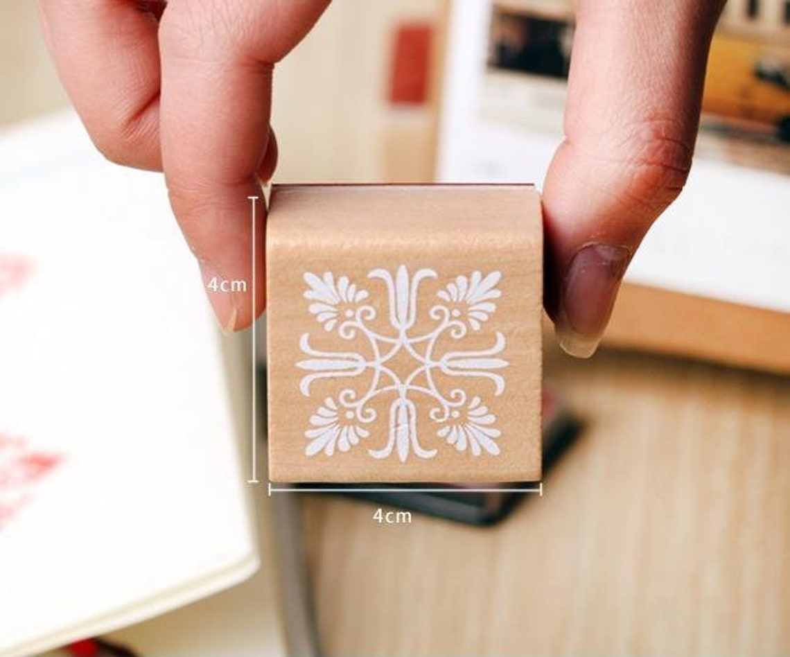 Wooden Rubber Stamp Decorative Wooden Rubber Stampswooden Etsy