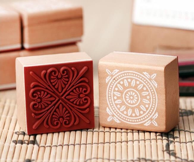 Wooden rubber stamp Decorative Wooden Rubber StampsWooden Etsy