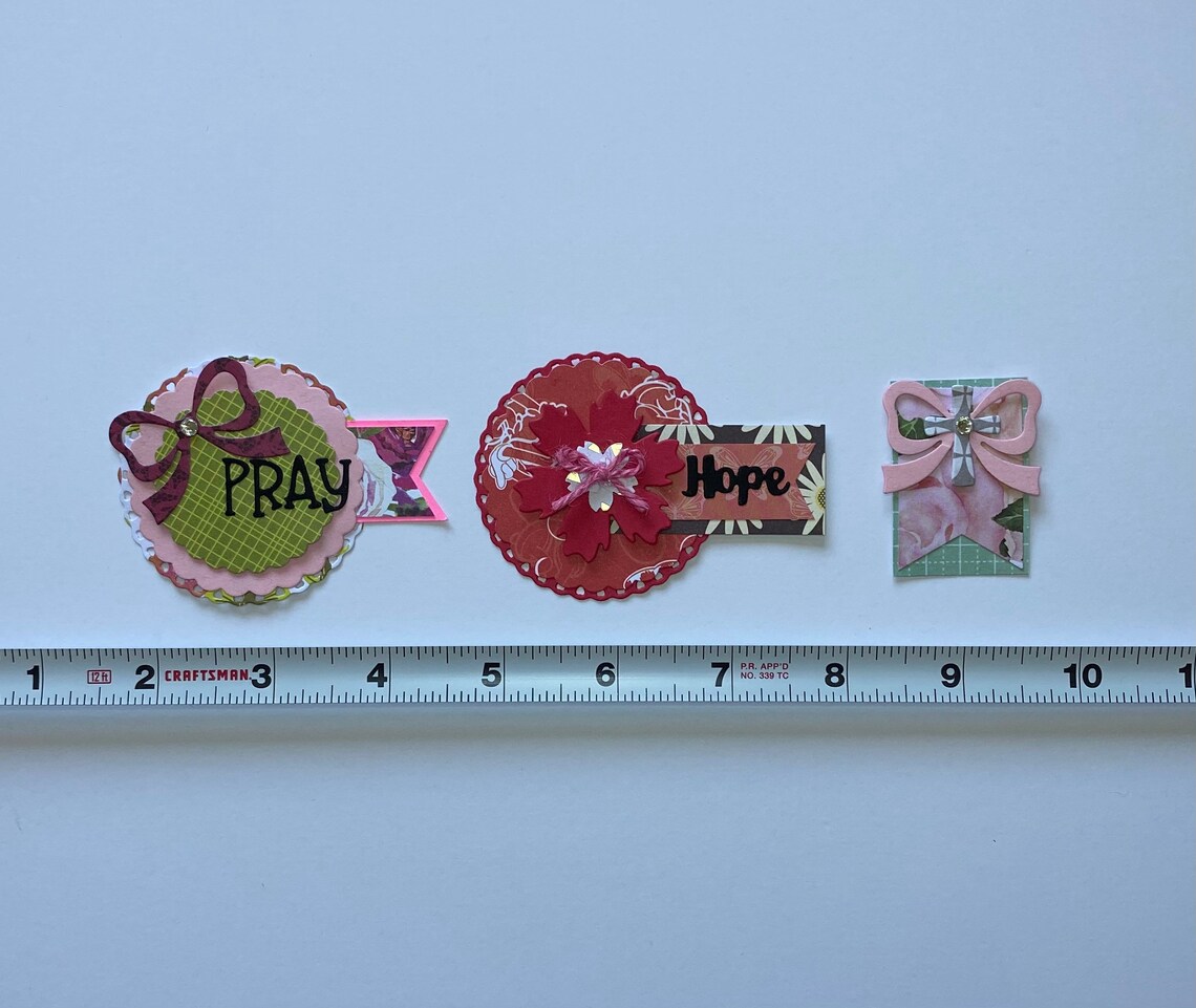 Set of handmade Religious Scrapbook Paper Embellishments Etsy