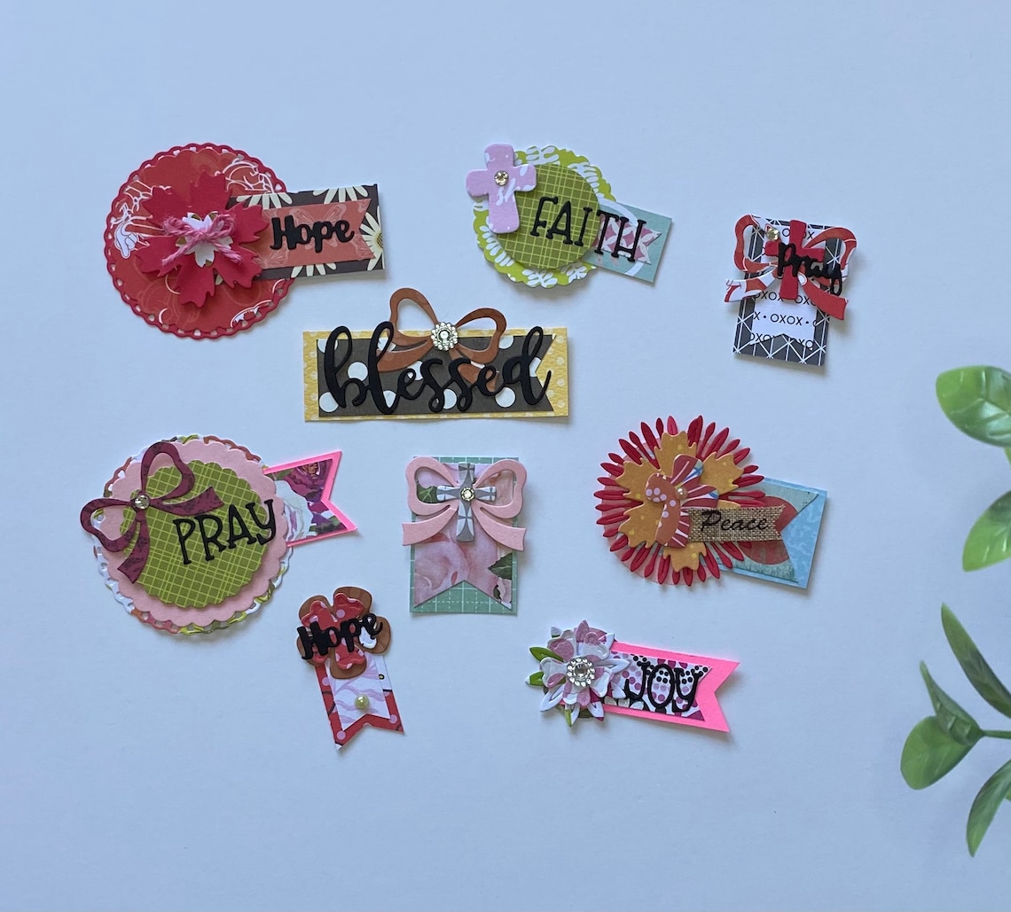 Set of handmade Religious Scrapbook Paper Embellishments Etsy