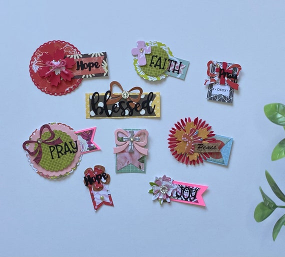 Set of handmade Religious Scrapbook Paper Embellishments Etsy