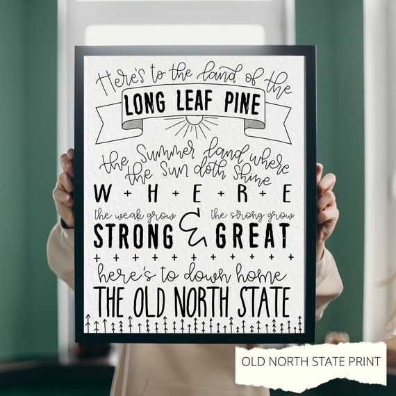 North Carolina State Toast toast to the Old North State Etsy