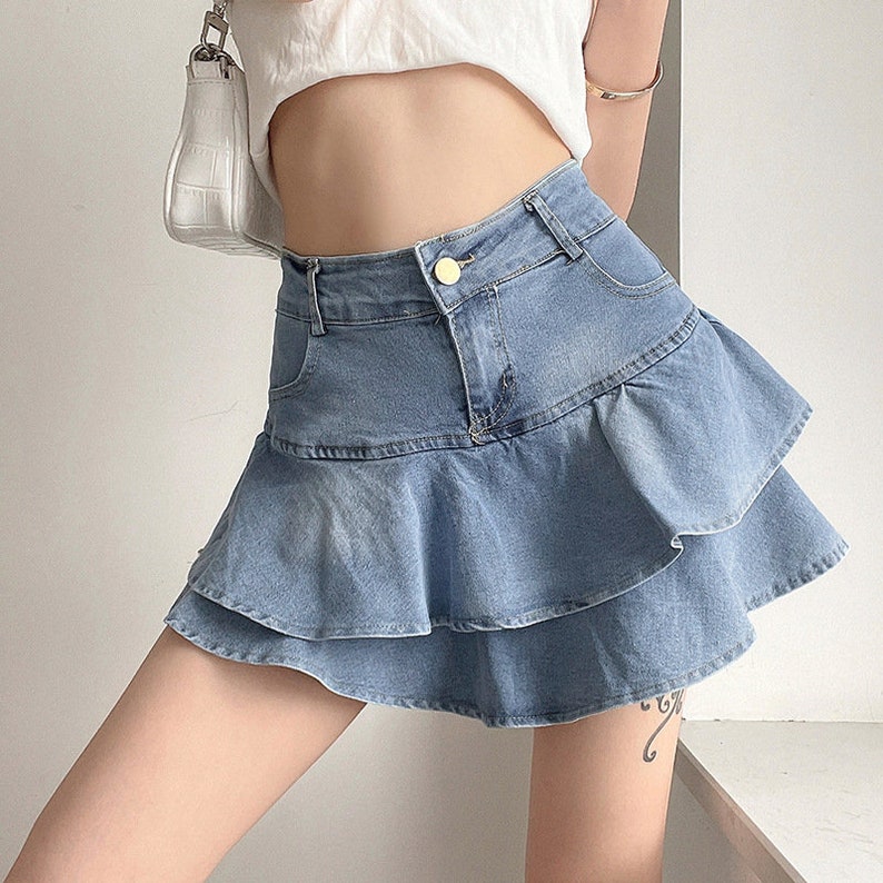 Y2K 2000s Denim Skirt Short Dress Punk Skirt Low Waist&sexy - Etsy