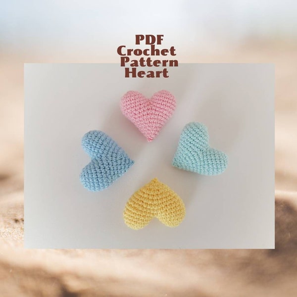 Small Heart Pattern, Mini Heart Crochet Pattern, Easy Crochet Pattern, PDF Crochet Pattern