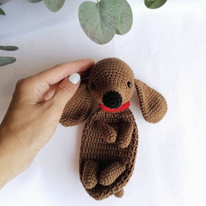 Baby Lovey Personalized, Dog Baby Comforter, Dachshund Security Blanket