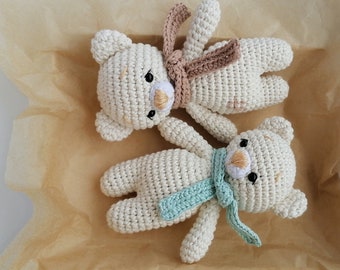 Tvillingbjörn babygosedjur, 1-årsdagspresent till tvillingar, babyshowerpresent