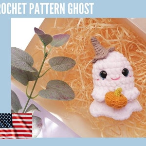 Crochet Ghost Pattern, PDF Crochet Pattern, Kawaii Halloween, Ghost Amigurumi