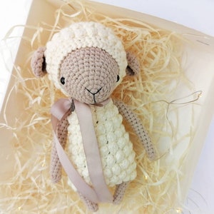 Crochet Sheep Stuffed Animal: Handmade Cotton Lamb Toy