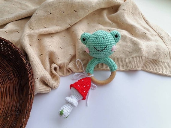 Frog and Mushroom Toy, Eco Friendly Toy, Future Parents Gift, Cottagecore  Baby Gift 