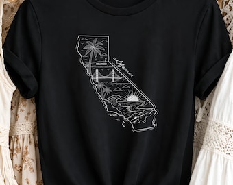 California State Shirt : Vintage Retro Travel Gift