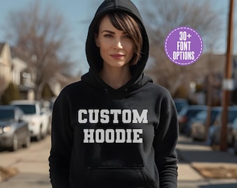 Custom Text Hoodie: Personalized Heavy Cotton Blend Unisex Sweatshirt