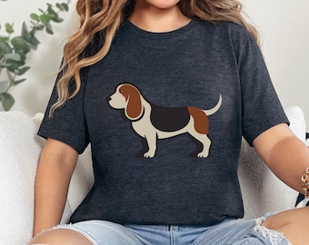 T-shirt Donna Basset Hound Evoluzione Umana | 100% Cotone | Vestibilità Standard | Candymix
