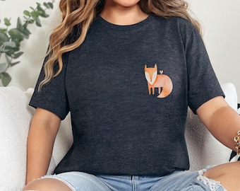 Fuchs T-Shirt für Sie, süßes Fuchs Geschenk, Natur Top, Unisex Jersey Kurzarm T-Shirt