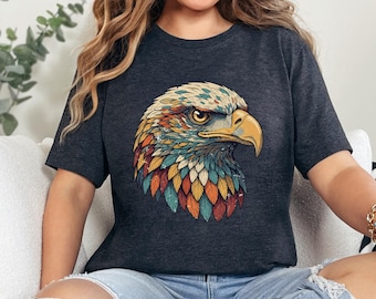 Eagle Shirt, Retro Nature Shirt, Animal Lover Shirt, Bird Lover Tshirt, Camping Shirt, Adventure T shirt, Gift For Her,