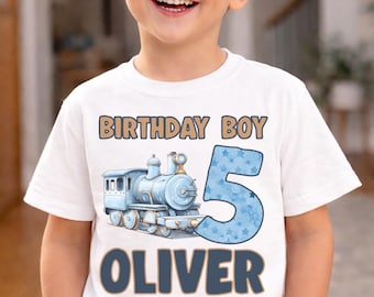 Personalized Train Birthday Shirt: Toddler Kid Railroad Tee