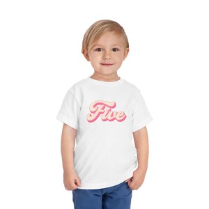 5th Birthday Girl Retro Cool Kid Tee, Toddler Fifth Gift Shirt, Unisex Jersey, Toddler Birthday Tshirt, Fifth Birthday Tee