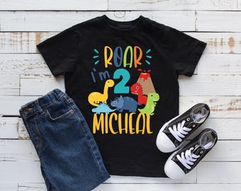 Dinosaur Birthday shirt, Dinosaur personalized birthday shirt, Dino birthday shirt, Dinosaur family matching shirts, t-rex birthday boy