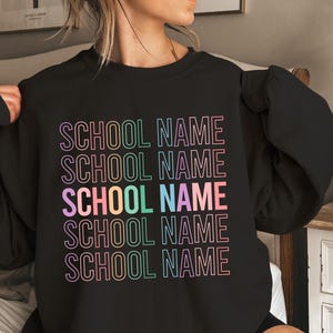 Custom Mascot Sweatshirt, Personalized Team Sweater, Custom Teacher Gift, School Sweatshirt, School Caoch Sweatshirt, Team Fan Sweatshirt,