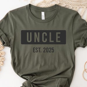 Uncle Shirt Gift For New Uncle Est 2025 Shirt - Funny Uncle T-shirt, Baby Reveal To Uncle, Promoted To Uncle Tee - Family Gift