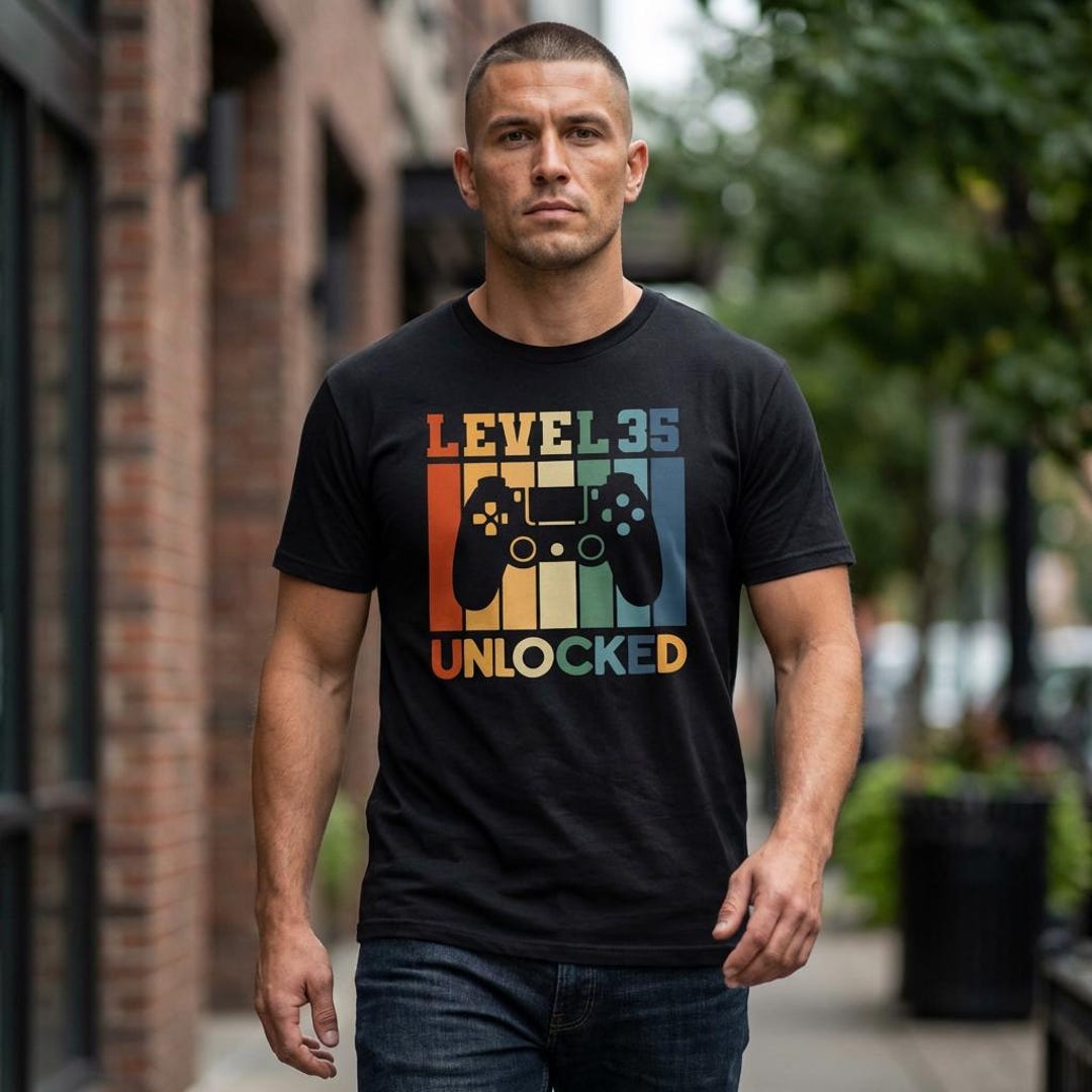 Level 35 Unlocked Shirt: Made in 1991 Tee, Gamer Birthday Tshirt
