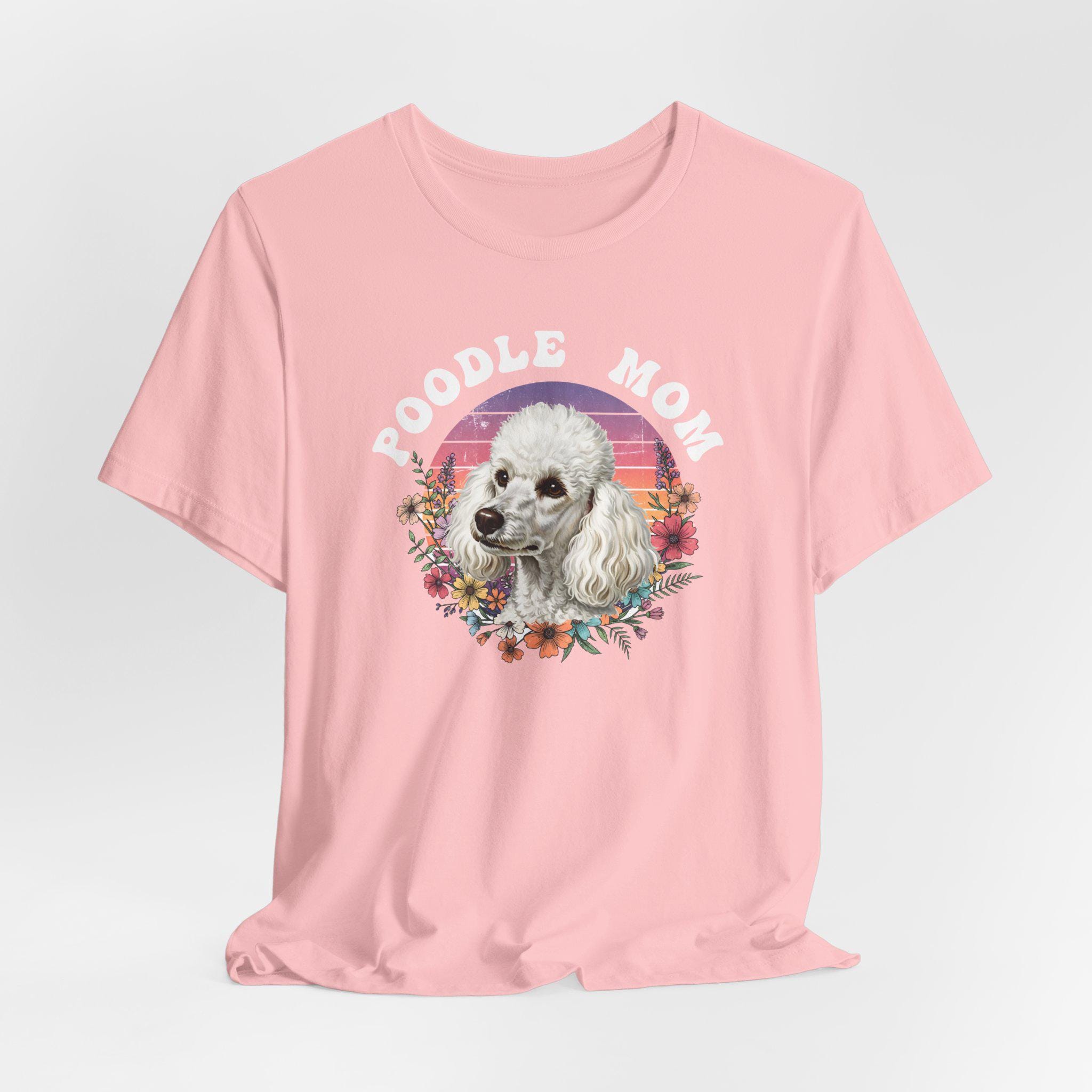 Poodle Floral T-Shirt | Unisex Jersey Tee with Flower Design, Dog
