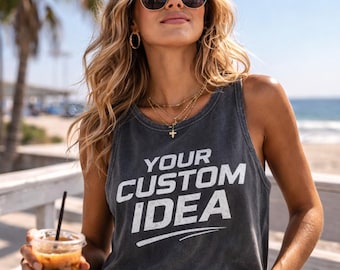 Custom Comfort Colors® Tank Top, Unisex Garment Dyed Muscle Shirt, Personalized Unisex Singlet