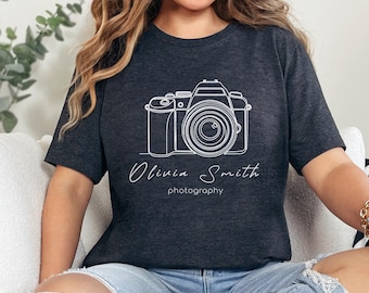 Custom Photographer Shirt | Personalized Name Wedding Photo Studio Gift Tee
