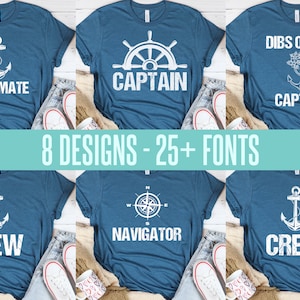 Captain Dad Shirt – Cruise Trip Family Tee with Skipper, First Mate, Co-Captain & Pirate Theme