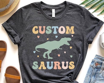 Custom Dinosaur Shirt Personalized Dino Shirt Saurus Family Shirt Rex Tshirt Name Dinosaur Shirt Dinosaur Gift Shirt For Adult Dinosaur Love