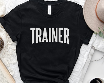 Trainer Shirt Personal Training Minimalist Gym Tee Cool Training T-Shirt Fitness Coach Trainer Birthday Gift