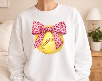 Felpa con stampa leopardata da softball: maglietta Coquette Bow Game Day, Sport Season Mama