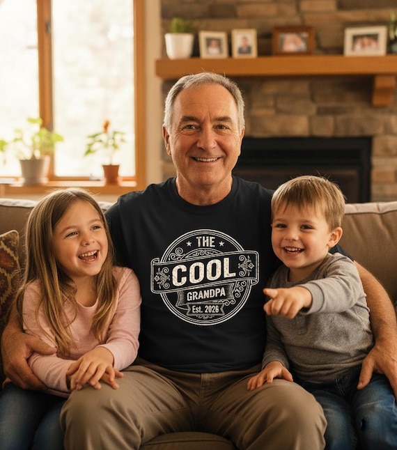 New Grandpa Est 2026 T-shirt: New Grandfather Reveal Tee - Etsy Israel