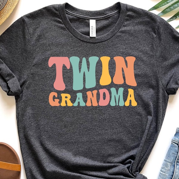 Twin Grandma Shirt Gift For Pregnancy Announcement Twins Grandma Retro Grandma T shirt Twins Baby Shower Funny Grandma Gift From Grandkid