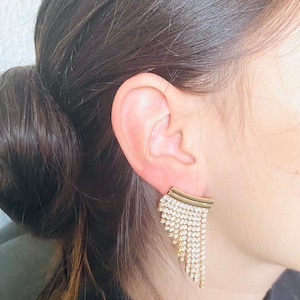 18k Gold Filled Fringe Earrings: Long Dangle Tassel Statement Earrings