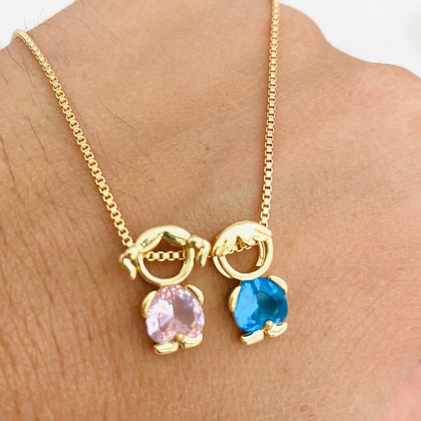 Boy Girl Necklace Etsy