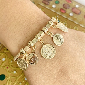 Prosperity Bracelet, Coin Bracelet, Charm Bracelet, Bracelet Charms, Coin Charm Bracelet, Medallion Bracelet, Money Bracelet, Charms