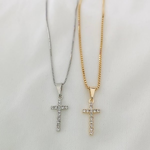 Tiny Cross Necklace, Small Cross Necklace, Gold Cross Necklace, Small Cross Pendant, Crucifix Necklace, Cross Necklace Women