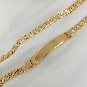 Men&#39;s Cuban Chain Bracelet, Bar Bracelet, Gold Filled Cuban Bracelet for Men, Bar Chain Bracelet, Bracelet for Men, Gold Chain Bracelet