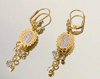 Our Lady of Guadalupe Earrings: 18k Gold Filled Religious Jewelry