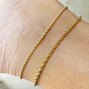 Rope Anklet, Gold Anklet, Dainty Anklet, Twisted Anklet, Anklet for Women, Gold Rope Anklet, Layering Anklet, Gift for Women