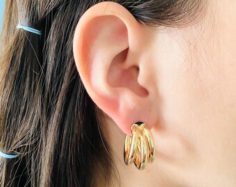 ピアス murmur [925silver]Great triple hoop earring Triple Hoops, Thick Hoop Earrings, Silver Hoop Earrings