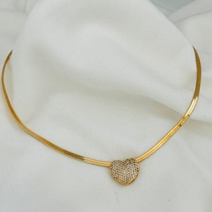 Gold Herringbone Necklace, Herringbone Necklace, Gold Choker, Herringbone Necklace Gold, Snake Choker, Flat Snake Necklace,