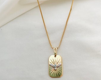 18k Gold Filled Dove Necklace: Holy Spirit Charm