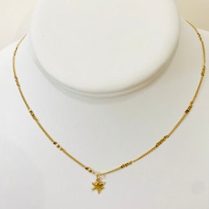 18K Gold Filled North Star Necklace* Delicate Star Choker* Gold North Star Choker Necklace* Gold Pointed Star Necklace. Celestial Jewelry