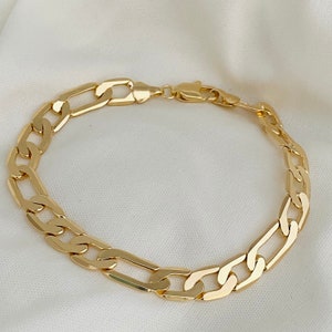 Figaro Men Bracelet, Gold Filled Figaro Bracelet, Men&#39;s Bracelet, Figaro Bracelet, Bracelet for Men, Gold Figaro Chain Bracelet,