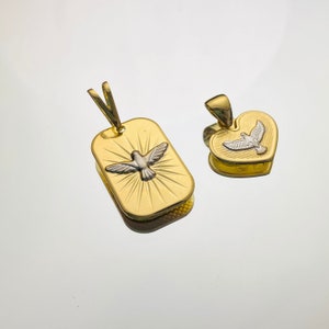 Dove Charm, Gold Filled Dove Charm, Bird Charm, Vrede Dove Charm, Espiritu Santo Charm, Dove Charm Gold, Holy Spirit Charm, Gold Charm