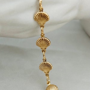 18K Gold Filled Seashell Bracelet: Ocean Jewelry, Water Resistant - Etsy