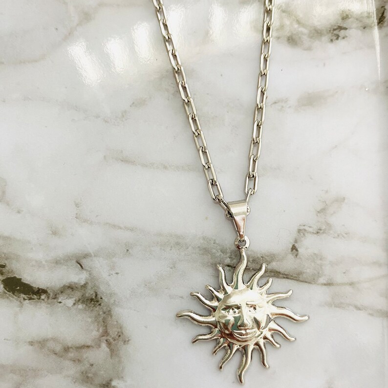 Sun silver necklace Clearance
