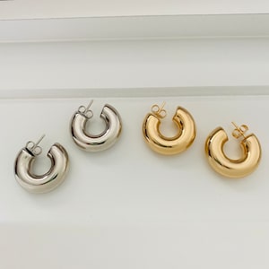Gold Chunky Hoop Earrings: 18k Gold Filled, Hypoallergenic